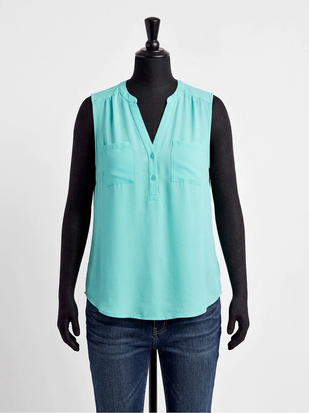 Torrid Harper Georgette Pullover Sleeveless Blouse Blue Size 2